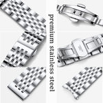 Stainless Steel Watch Band Straight & Curved End 14mm 16mm 18mm 19mm 20mm 21mm 22mm 23mm 24mm Premium Polished Metal Watch Band Bracelet Universal Smartwatch Replacement Strap Men Women - Image 9
