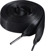 Marrywindix black silk shoestrings folded presentation