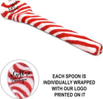 Individually wrapped edible mint candy spoons for hot cocoa bar display