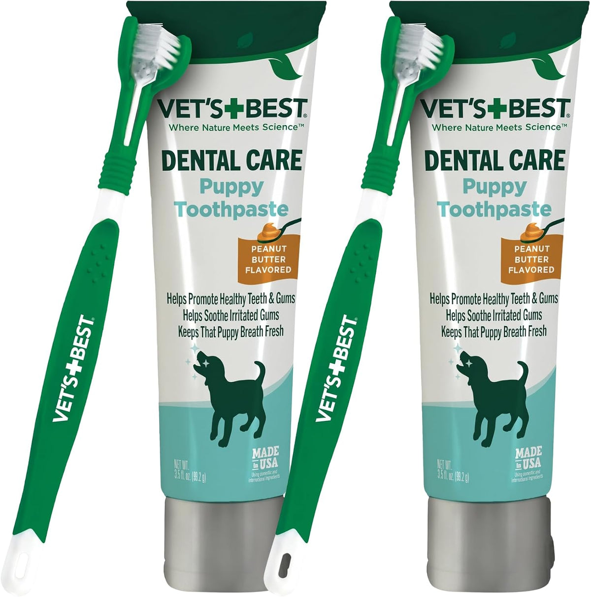 Vet's Best puppy dental kit front view packaging and contents