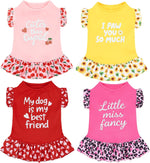 XPUDAC 4 Pack Pet Dog Dress Dog Clothes Girl Puppy Shirt Yorkie Clothes Cute Doggie Dress Pet Apparel for Small Dogs and Cats (Pink Angel, Small(4.5-8lbs)) - Image 11