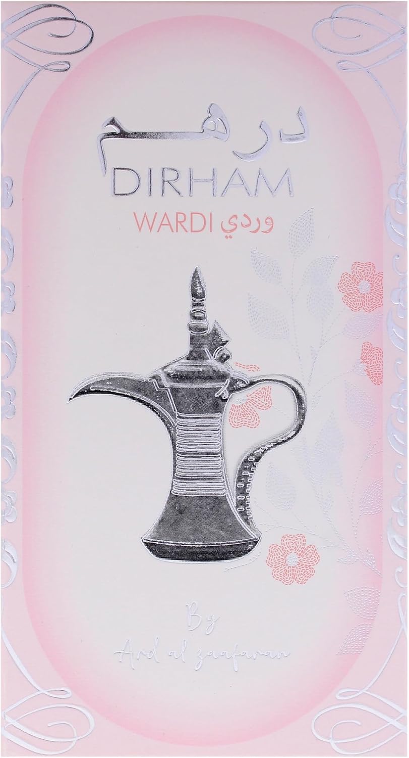 Ard Al Zaafaran Dirham Wardi perfume cap and atomizer detail