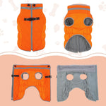 Lelepet waterproof dog jacket showing plush turtleneck detail