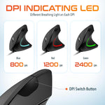 Delton ergonomic mouse positioned on desk setup