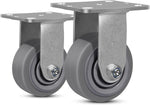 6 Inch Rubber Wheels (Flat Tread)- Heavy Duty Casters, Industrial Caster Wheels- with up to 1000 LB Capacity- Use for Dollies, Utility and Maintenance Carts(1 Rigid) - Image 10