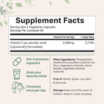 Micro Ingredients Liposomal Vitamin C supplement bottle back label displaying ingredient panel and directions