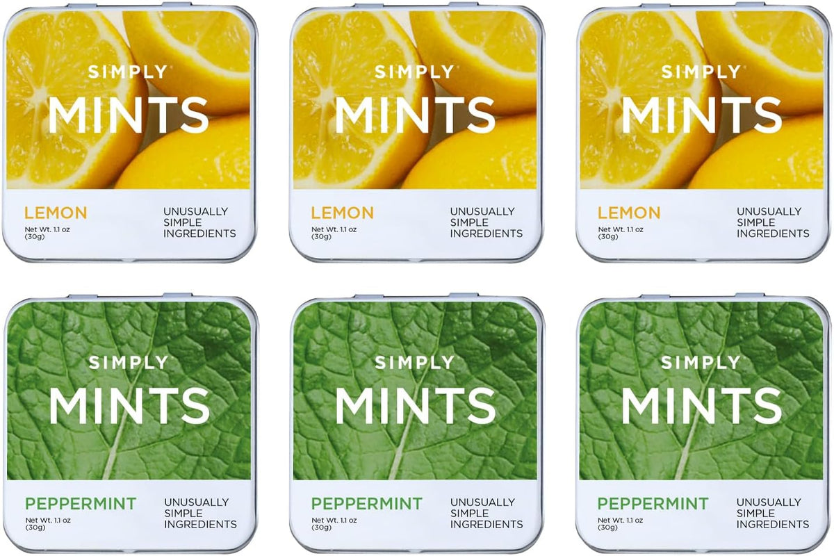 SIMPLY MINTS Natural Peppermint Breath Mints, 6 Pack (180 Pieces), Made With Real Peppermint Oil | Aspartame-Free, Sorbitol-Free, Xylitol-Free, Vegan, Kosher, Non-GMO - Image 9