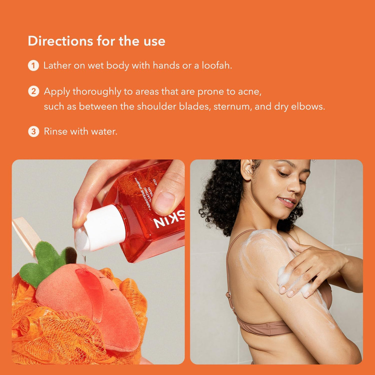 An imported Korean skincare body wash bundle designed to treat keratosis pilaris and strawberry legs