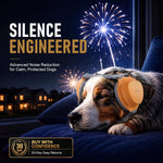 Side profile of Pawlyra dog hearing protection earmuffs emphasizing the thick acoustic foam padding.