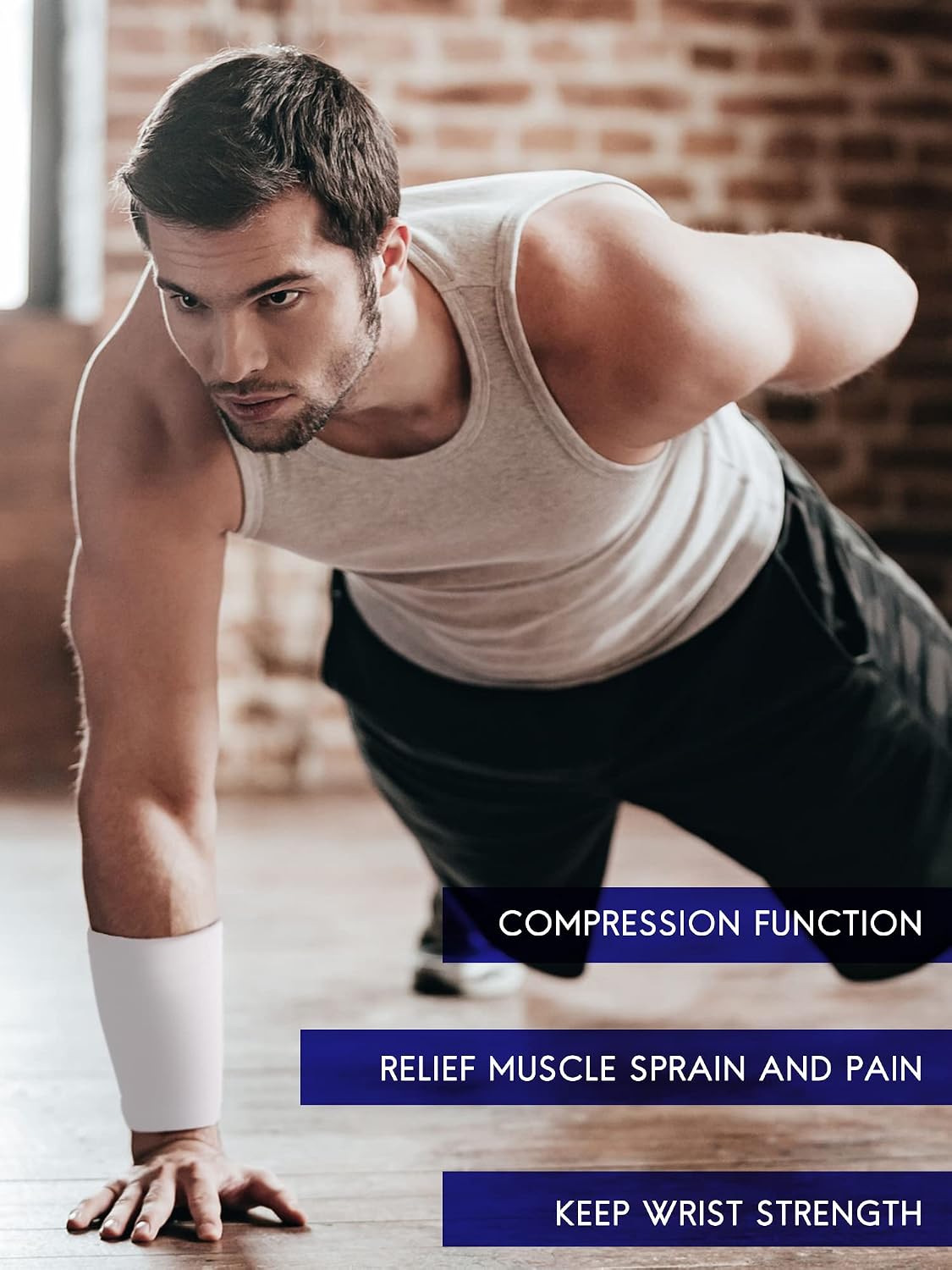 Newcotte circulation wrist support bands in gray and blue