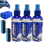 Generic Car Rubber Seal Protectant front view of 3 piece kit with spray bottle and sponges.
