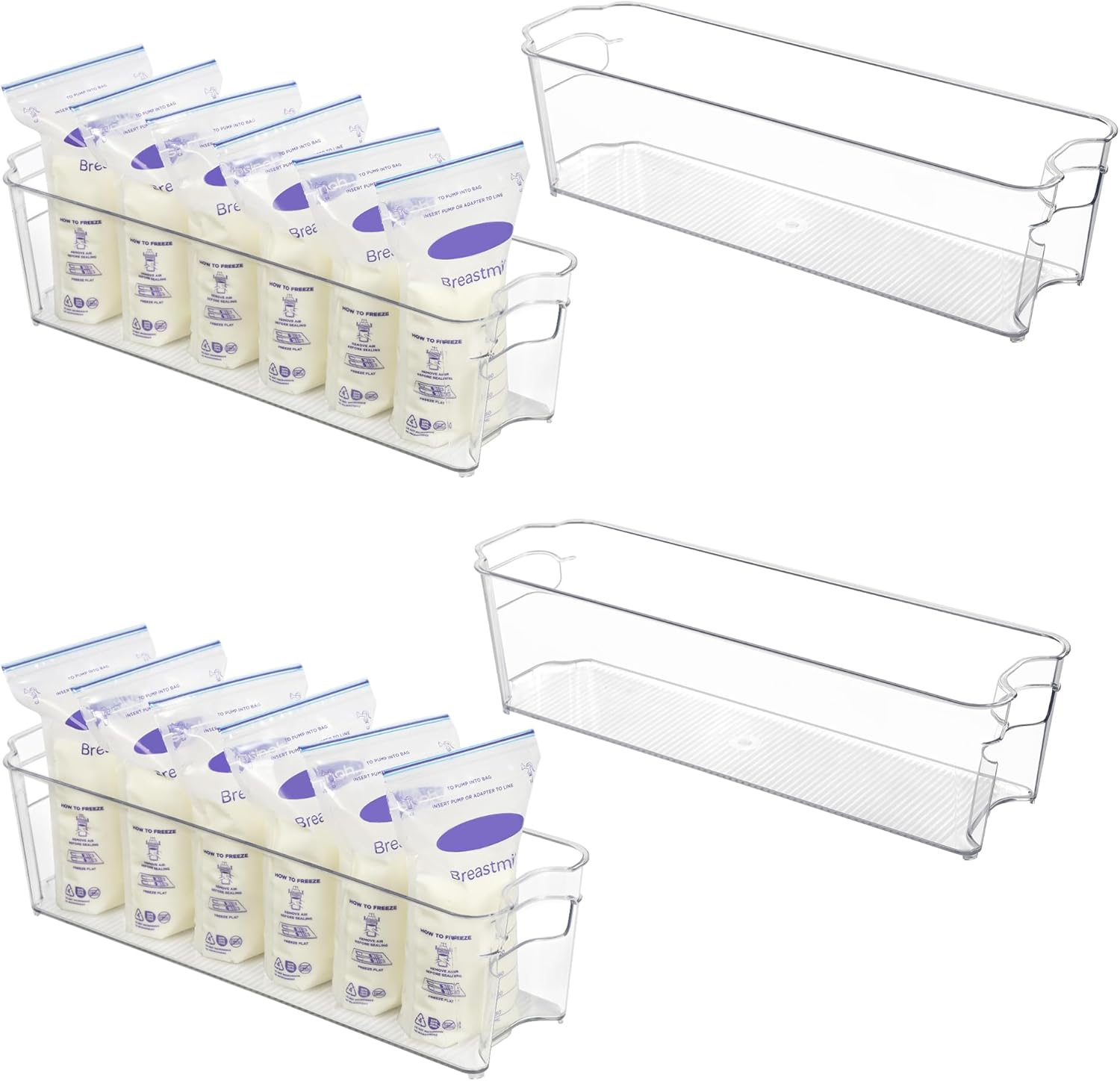 Vtopmart breastmilk storage container 4 piece set front view