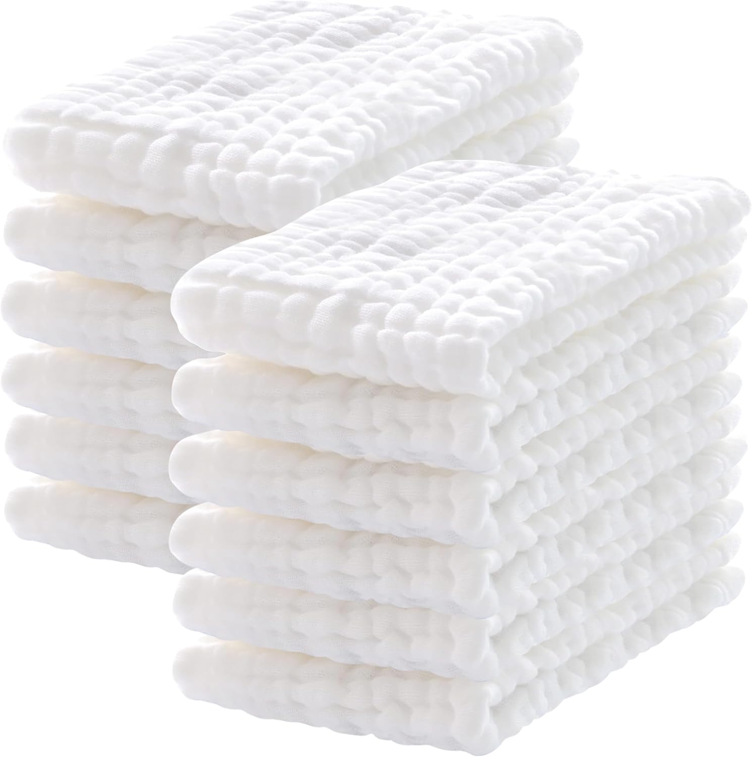 Lovely Care 12 pack muslin burp cloths front view