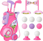 Jovizo toddler golf set front view with pink cart