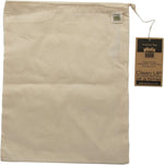 Green 'N' Pack organic cotton produce sack front view showing drawstring closure