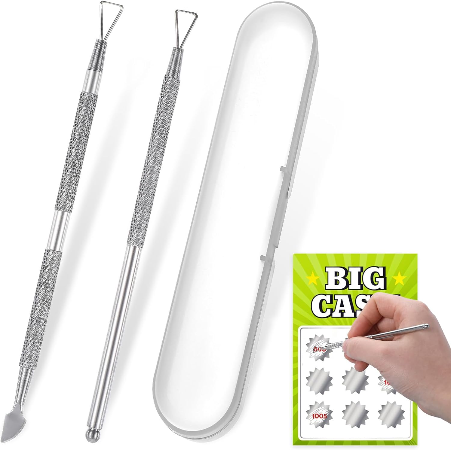 Xthrotsenk 2 pieces lottery ticket scratcher tool set front view