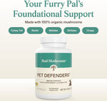 Real Mushrooms 5 Defenders capsule blend for dog and cat digestion health