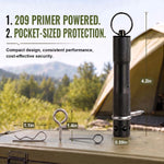 Outdoor campsite safety equipment and perimeter alarm
