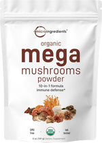 Micro Ingredients organic mega mushroom powder front view packaging