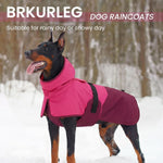 BRKURLEG XXL dog rain apparel packaging and full length lifestyle view