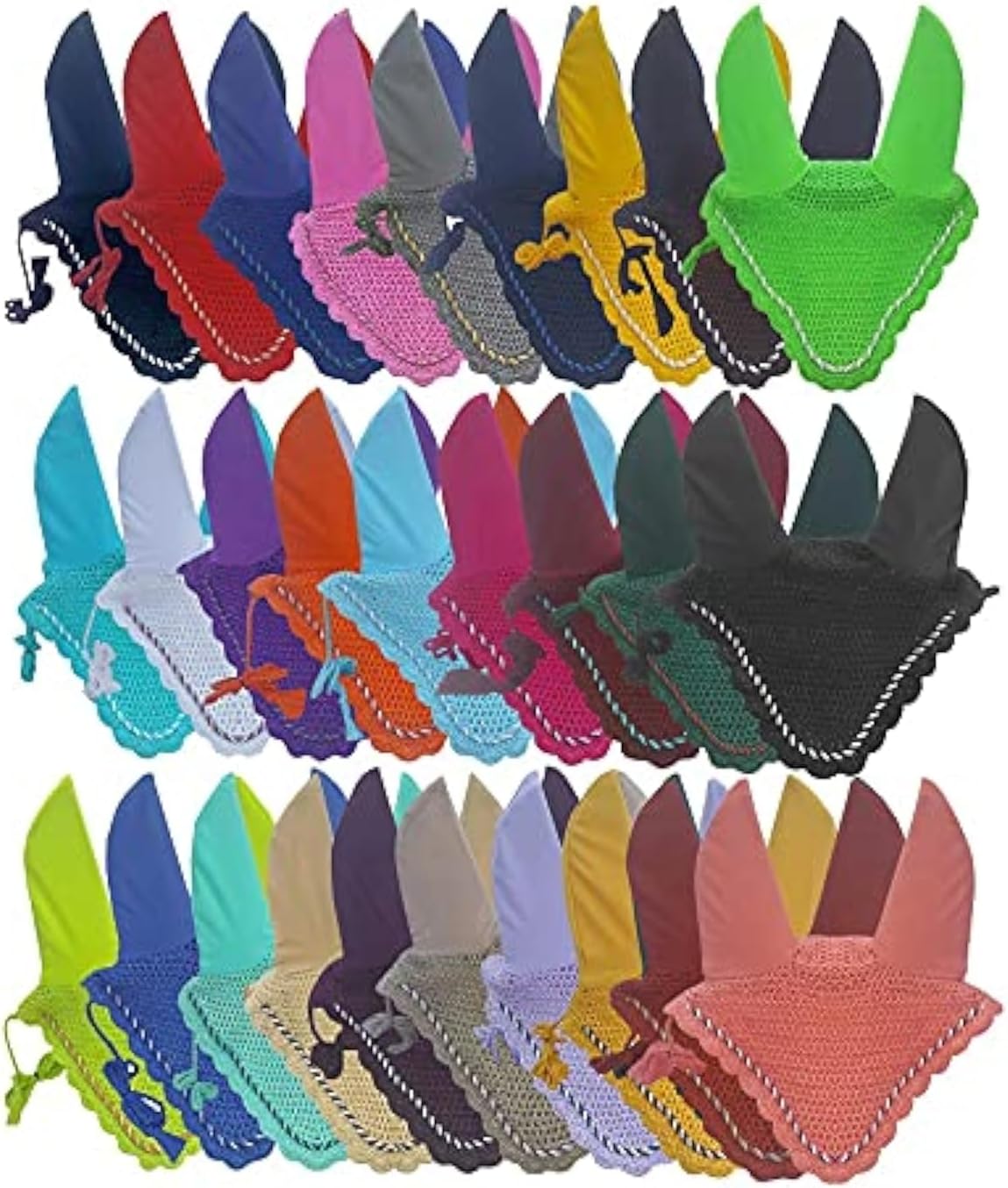 Crochet detail and piping on Riding Gears horse fly veil