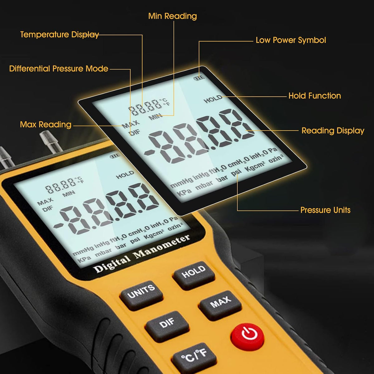 GOYERRNES gas pressure tester with connection hoses