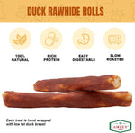All natural grain free and gluten free duck basted rawhide retriever rolls
