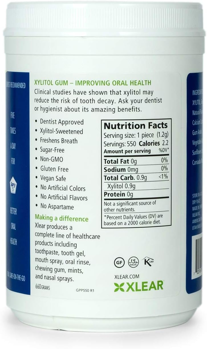 Spry non GMO gluten free natural dental defense system chewing gum