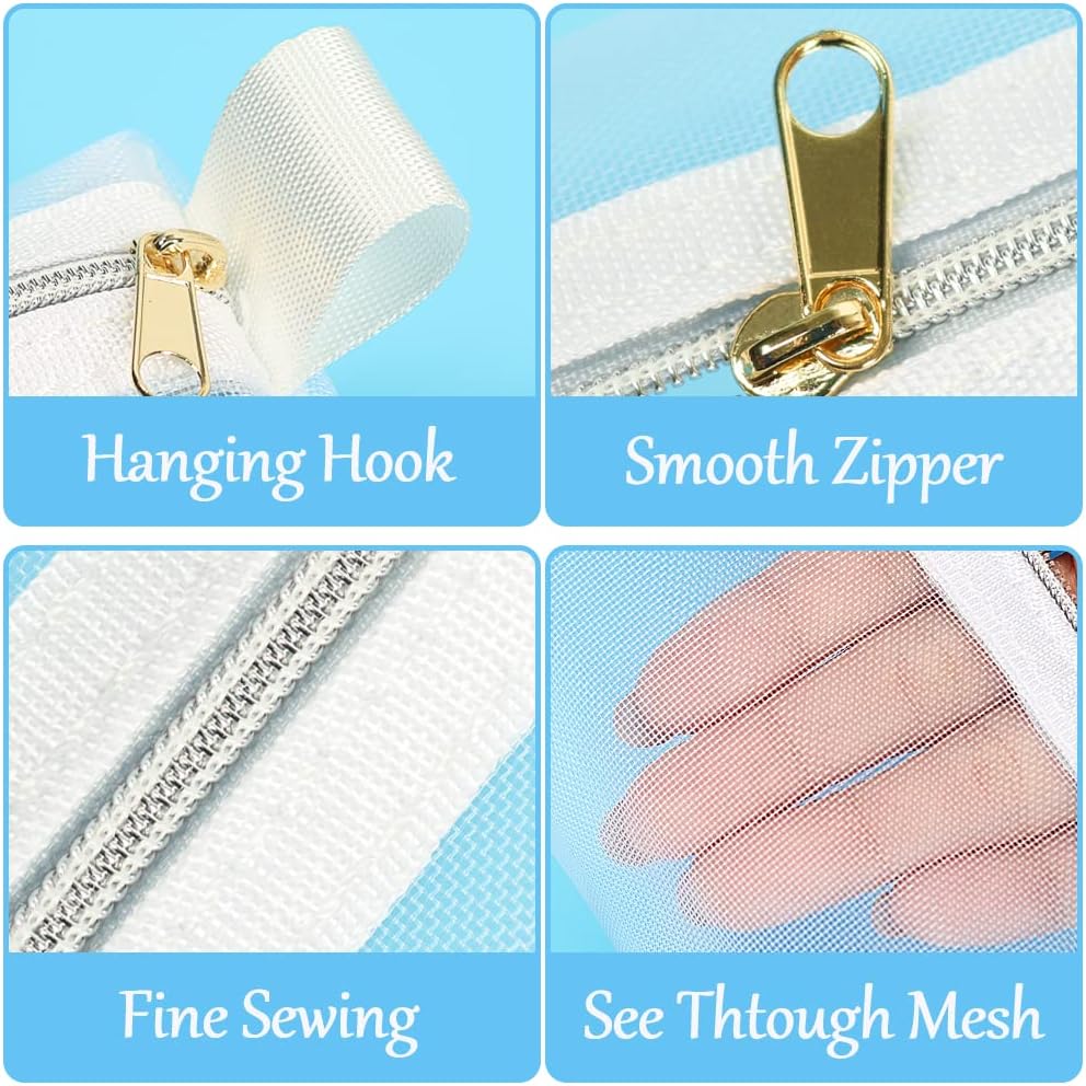 Besharppin slim mesh pencil case zipper detail