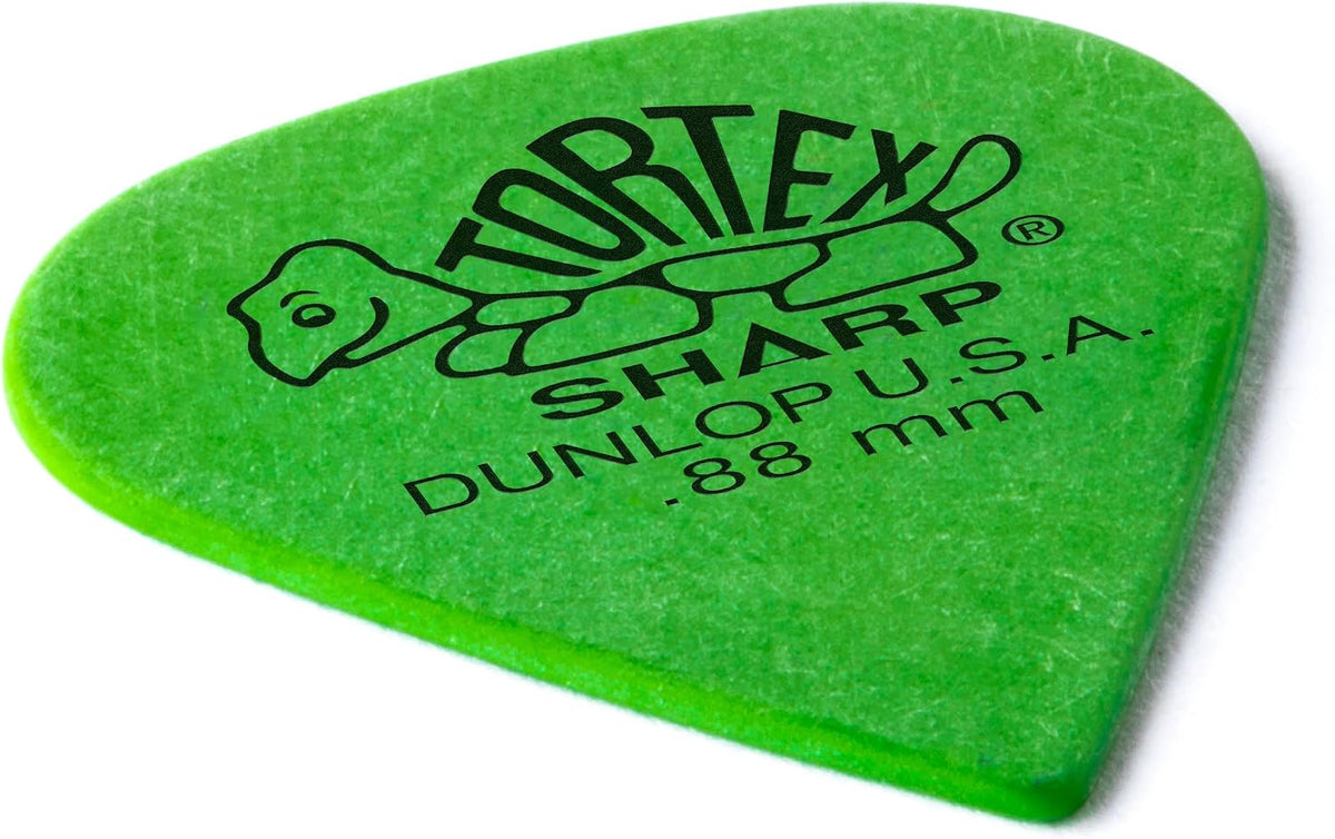 Jim Dunlop Tortex Sharp 0.88mm green guitar picks bulk bag