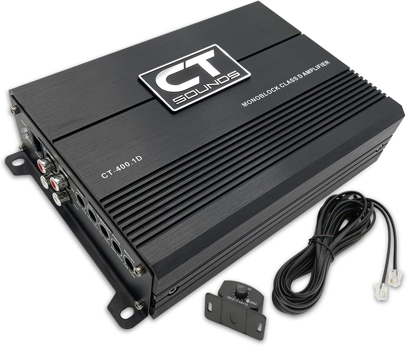 CT Sounds CT-400.1D monoblock car audio amplifier front view showing compact design
