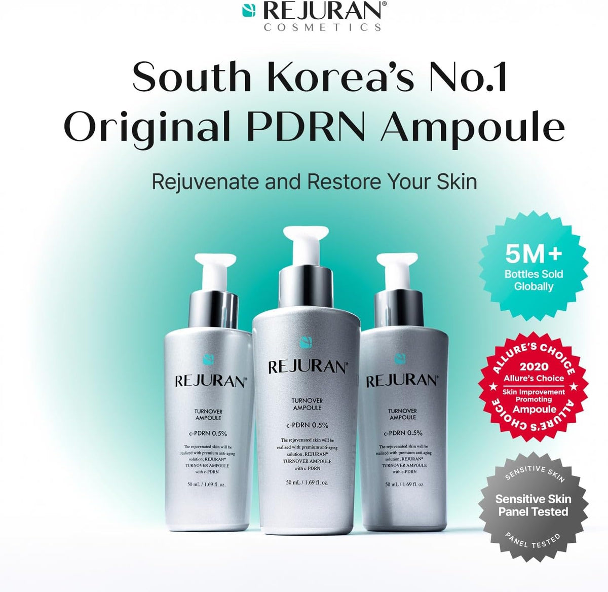 Close up of Rejuran c-PDRN Turnover Ampoule bottle