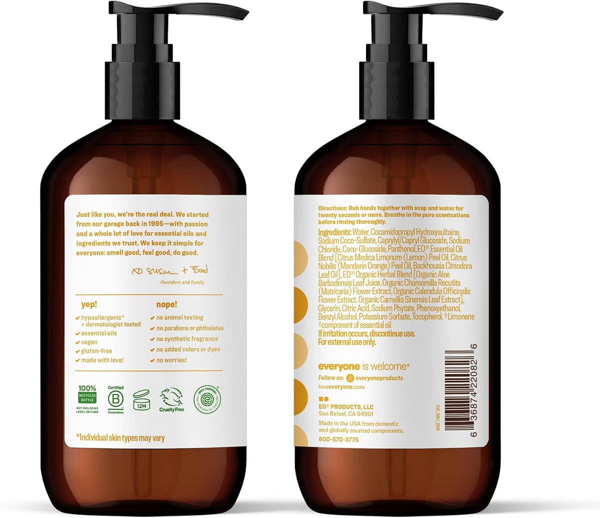 Everyone plant-based hand soap label details