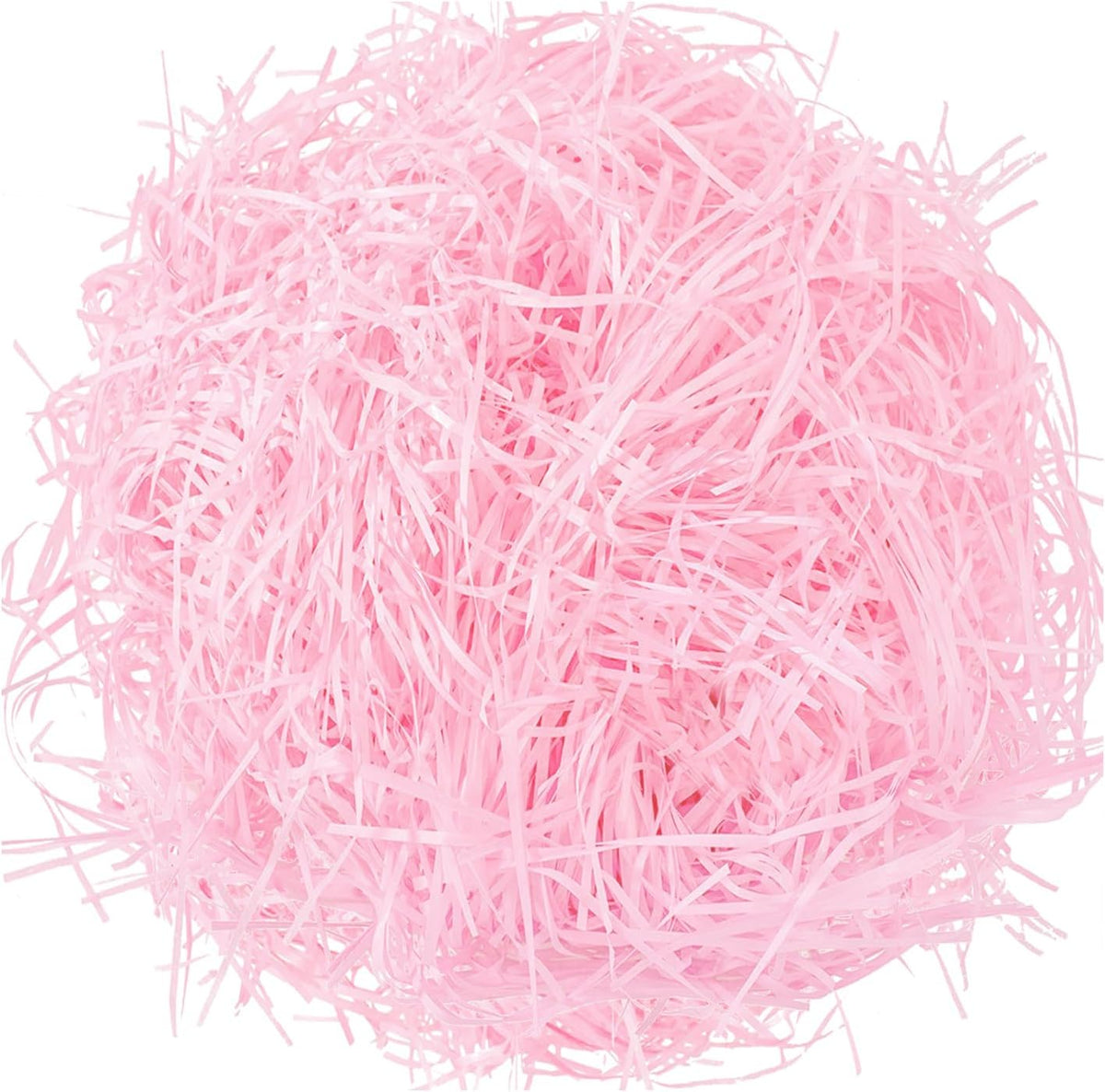 Gloreyan light pink shredded raffia paper filler front view
