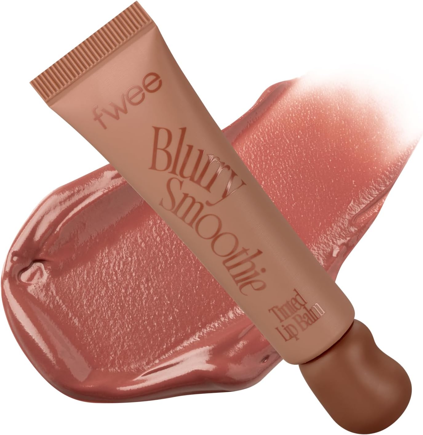 Fwee Blurry Smoothie Tinted Lip Balm in Oat Cinnamon front view of squeezable tube