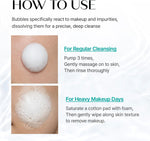 Professional studio shot of Rejuran foaming face wash bottle