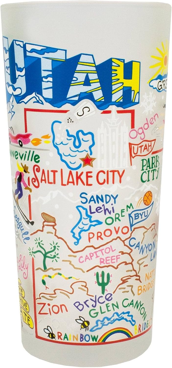 Catstudio Summer Colorado Frosted Drinking Glass, 15oz, Dishwasher Safe | 15oz Frosted Glass Cup - Original Artwork - Kitchen, Bar, Everyday Drinks - Travel Souvenirs & Gifts - Image 10