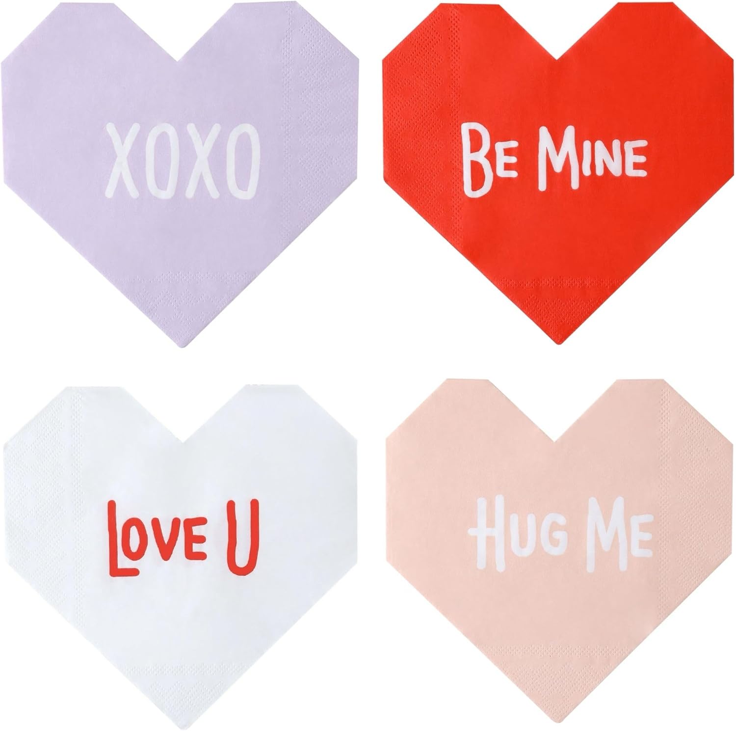 Winoo Design heart shaped napkins front view party decor