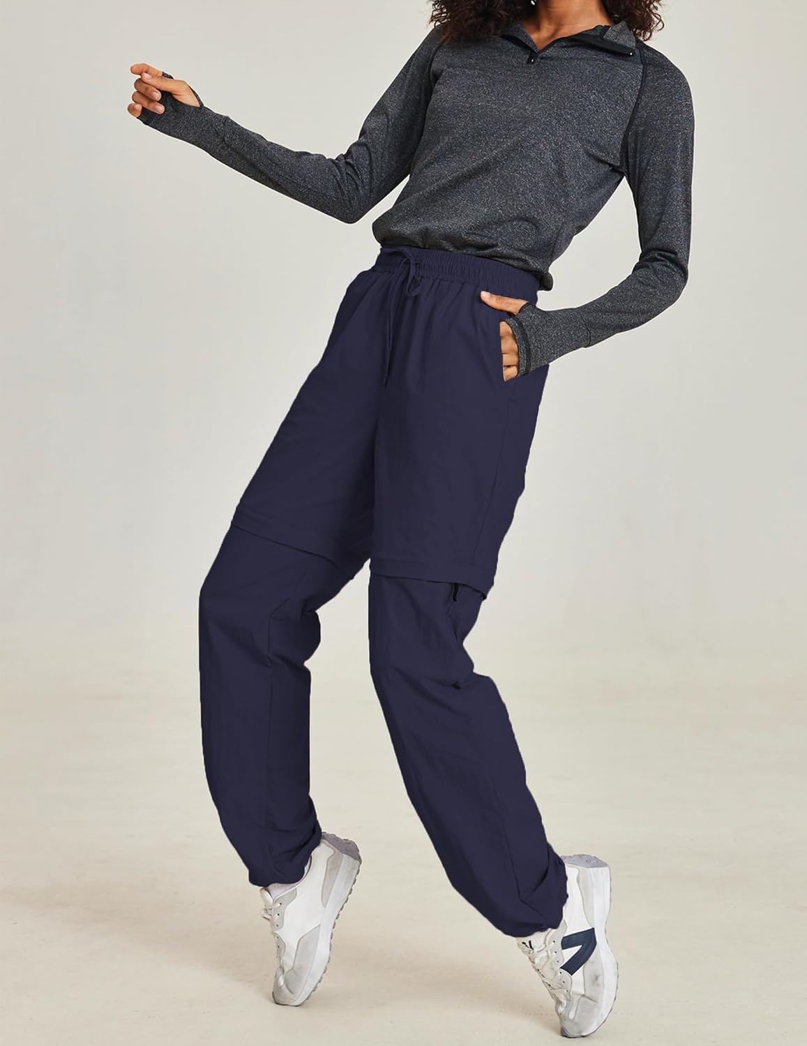 PINSPARK lightweight camping pants zipper detail