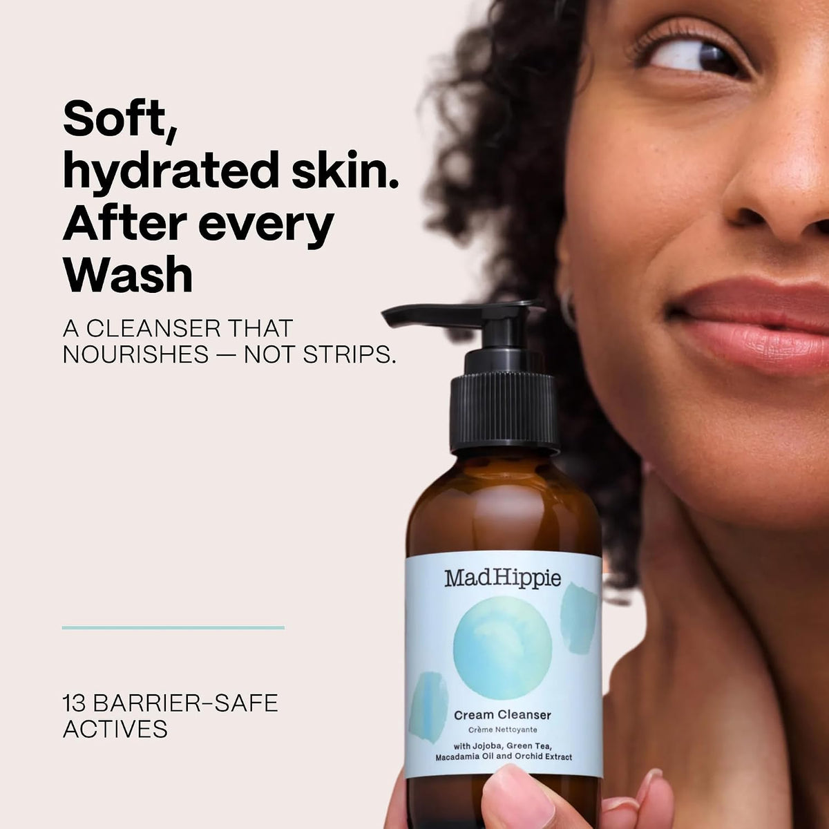 Mad Hippie Cream Cleanser amber pump bottle