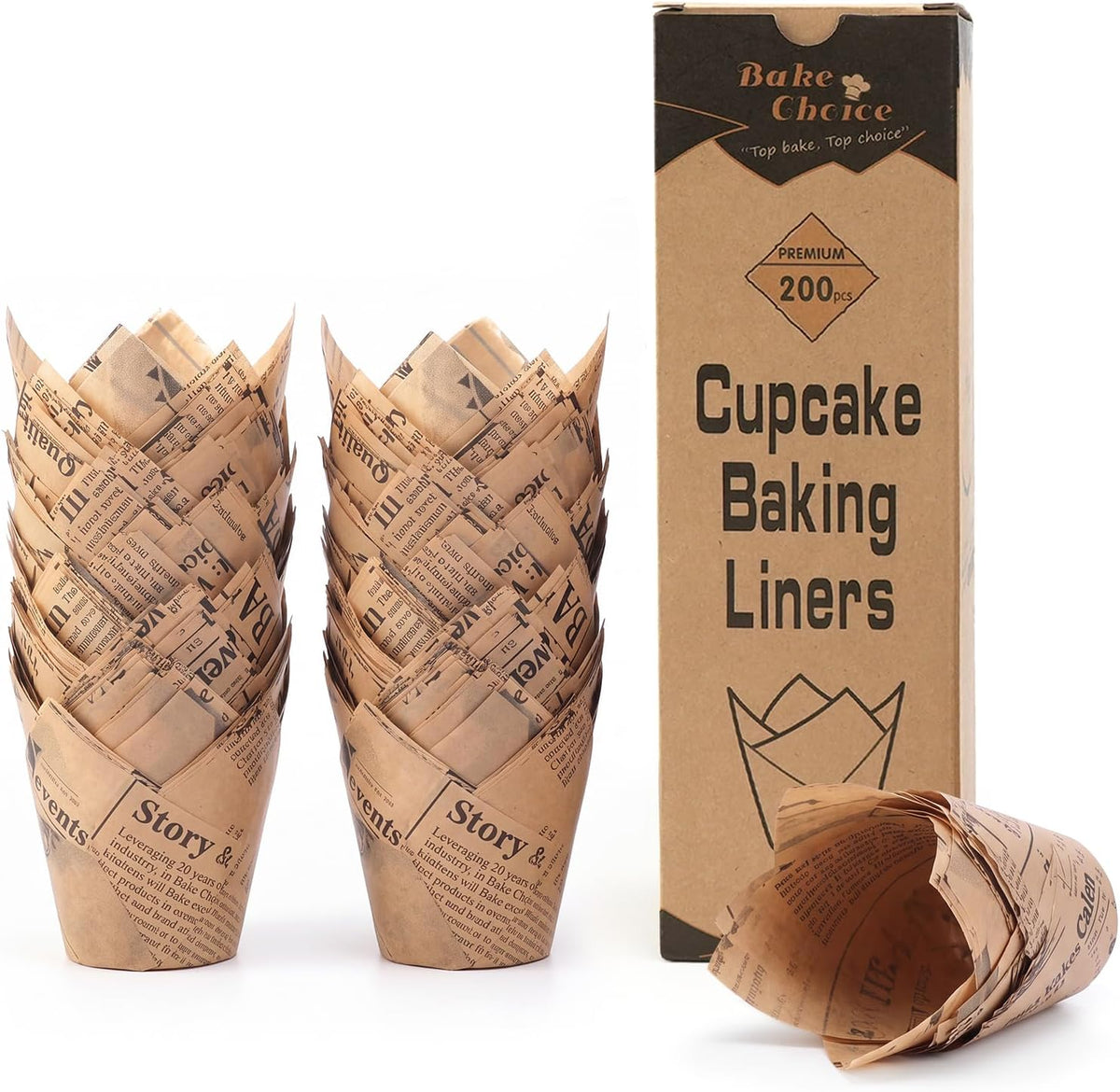 Heat resistant parchment paper cupcake holders ready for baking