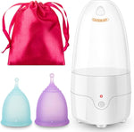 SHKIBY Menstrual Cup Steamer Sterilizer front view showing compact electric design.
