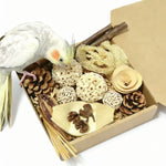 Hand assorted unique pet bird foraging textures for mental stimulation.