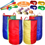Cwlakon outdoor games kit with potato sack race bags front view.