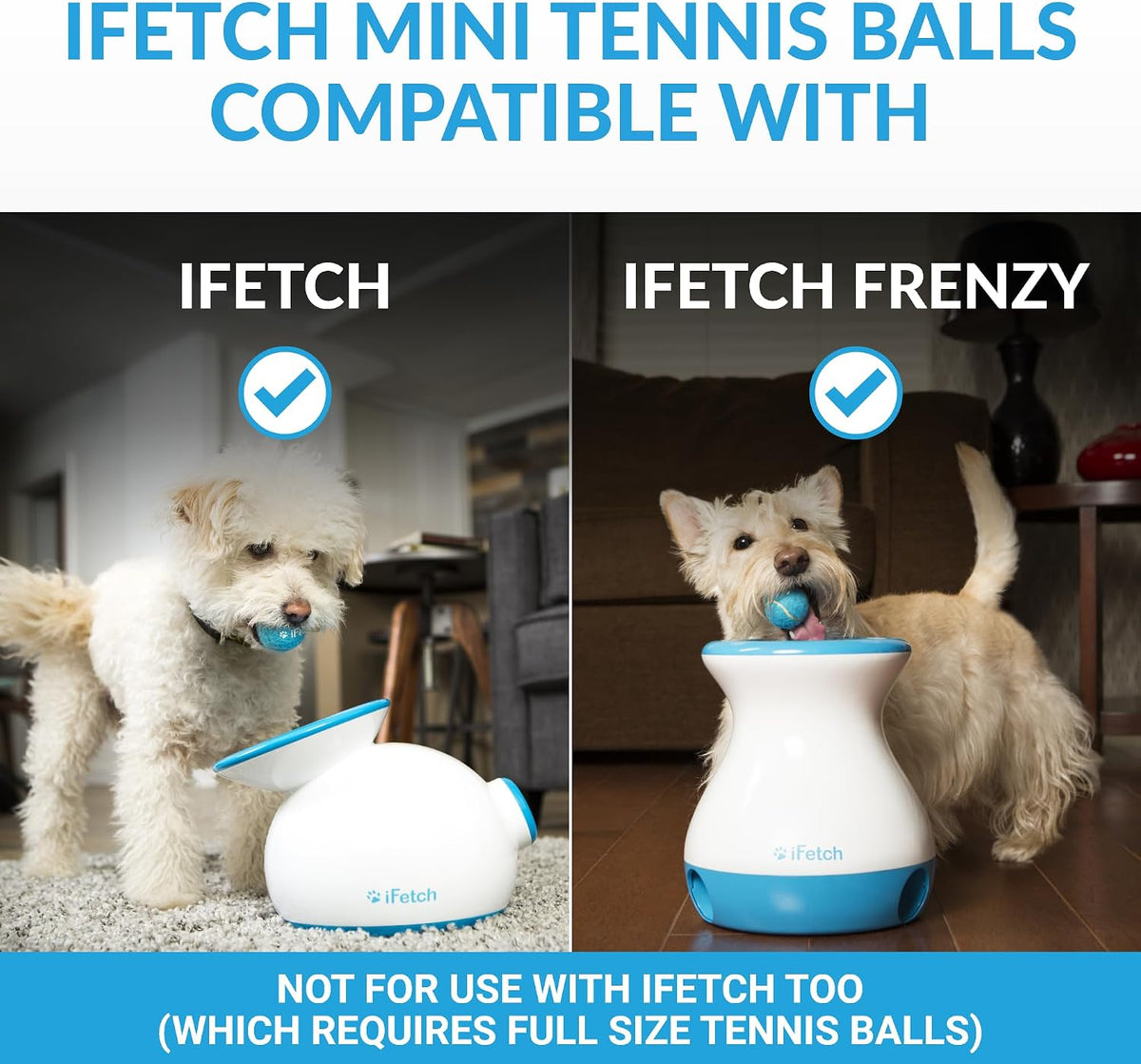 iFetch Mini Tennis Balls for Small and Medium Dogs, Toy Ball 5 Pack, Use with iFetch Automatic Launcher and iFetch Frenzy Brain Game, Blue, 1.5 Inch Diameter - Image 5