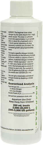 Seachem Flourish Nitrogen bottle cap and measurement guide