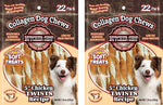 Authentic imported chicken and rawhide pet snacks packaging