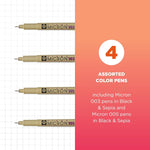 Sakura Pigma fine tip pens showing 003 and 005 nib sizes