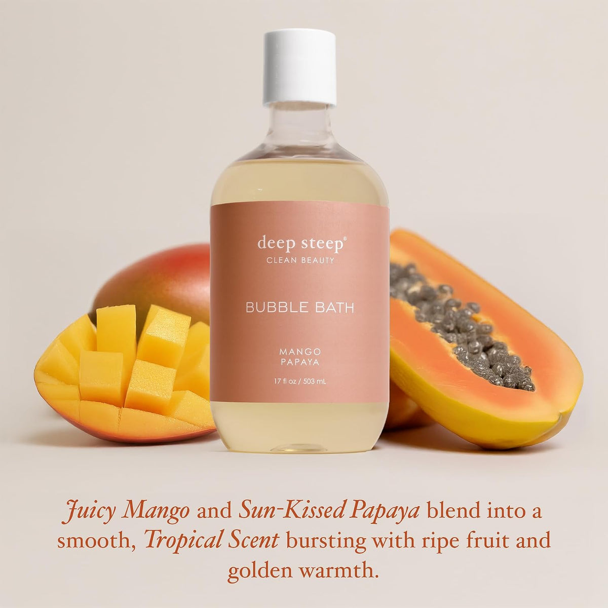 Deep Steep mango papaya body soak cap detail