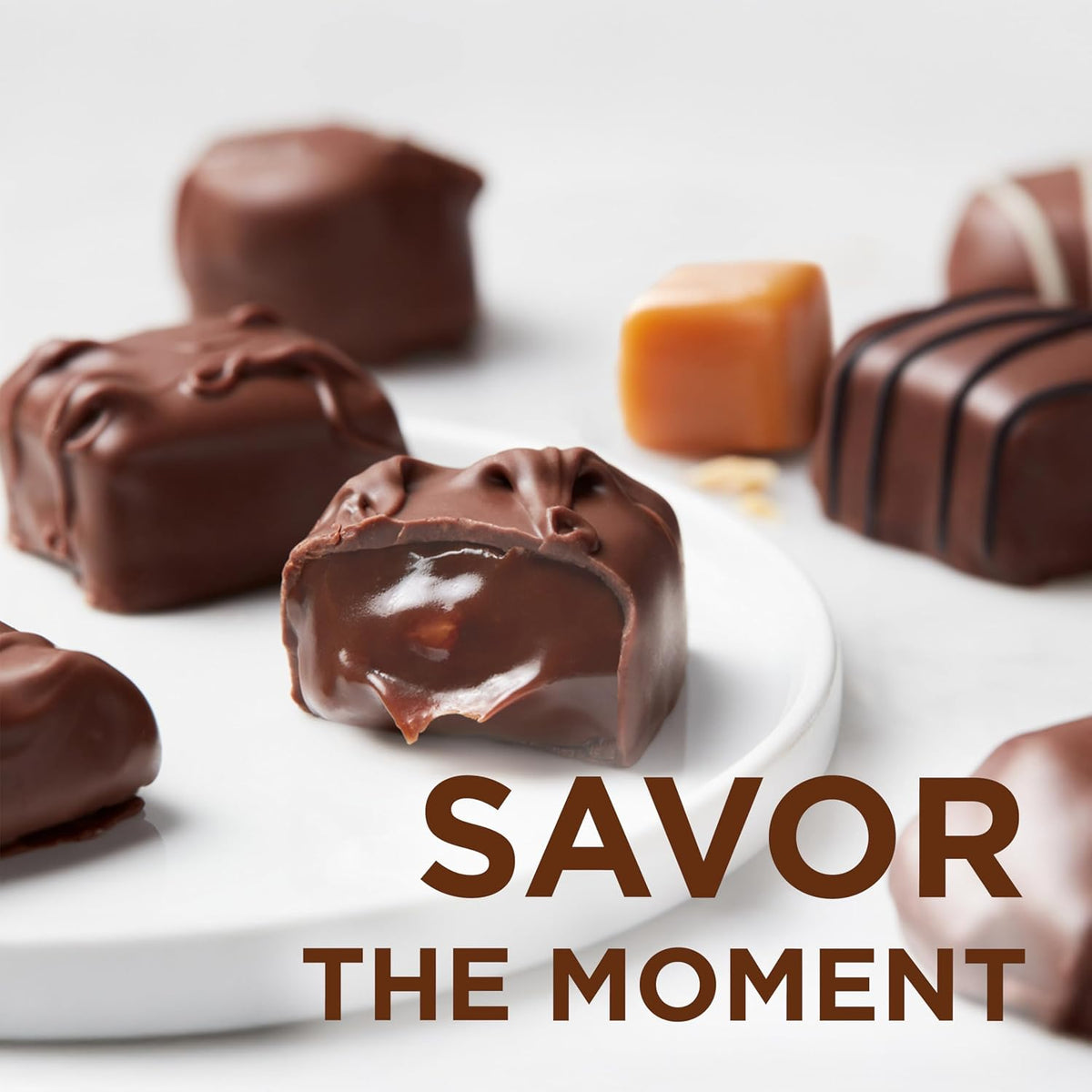 Russell Stover chocolate box packaged elegantly for holiday gourmet gifting